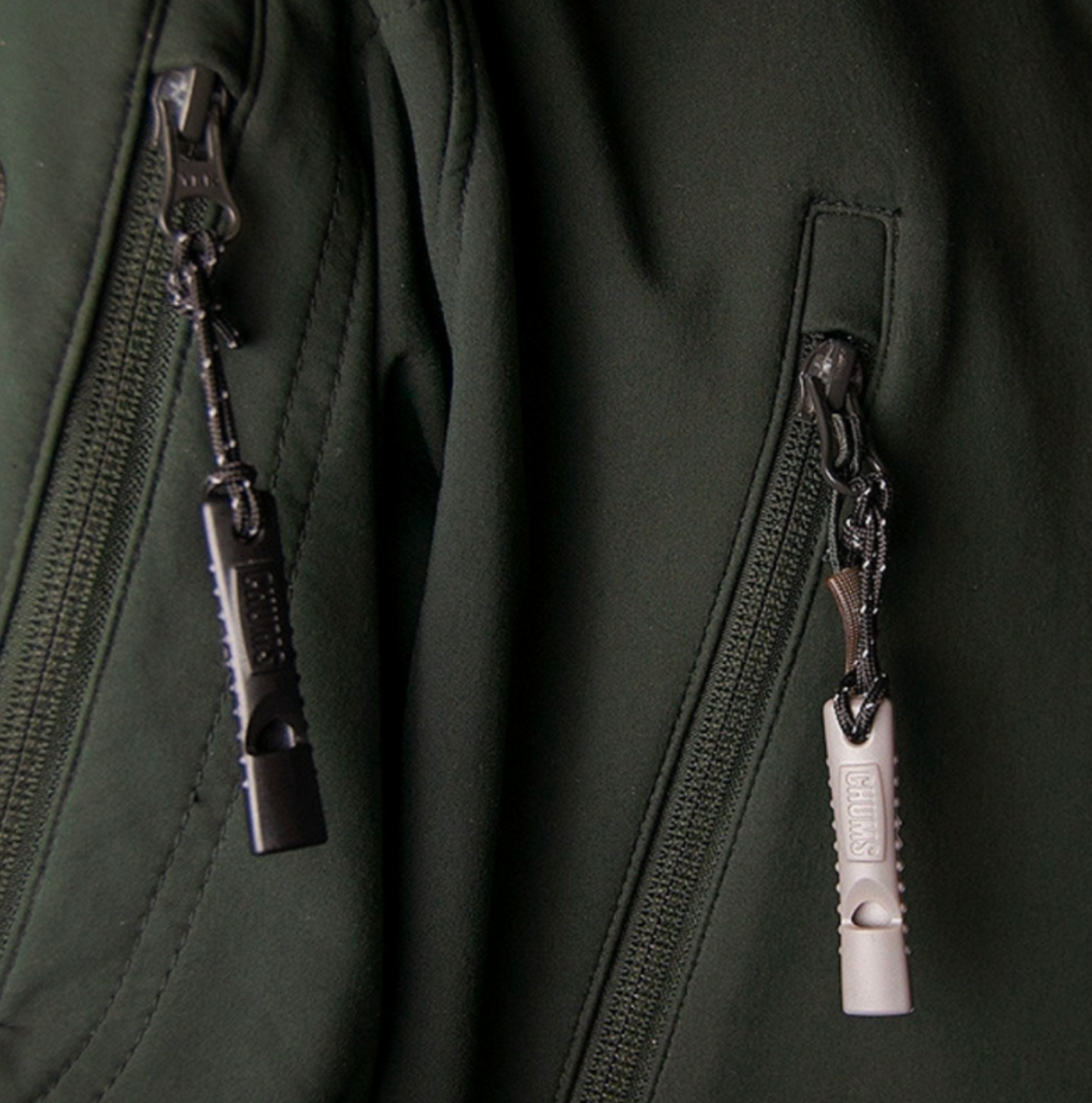 Trio of durable zipper pull safety whistles for on-the-go personal security.